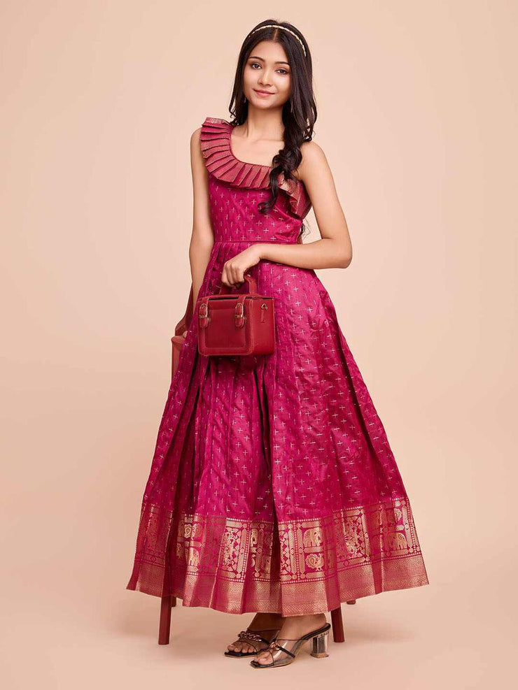 Silk Sleeveless ethnic dress