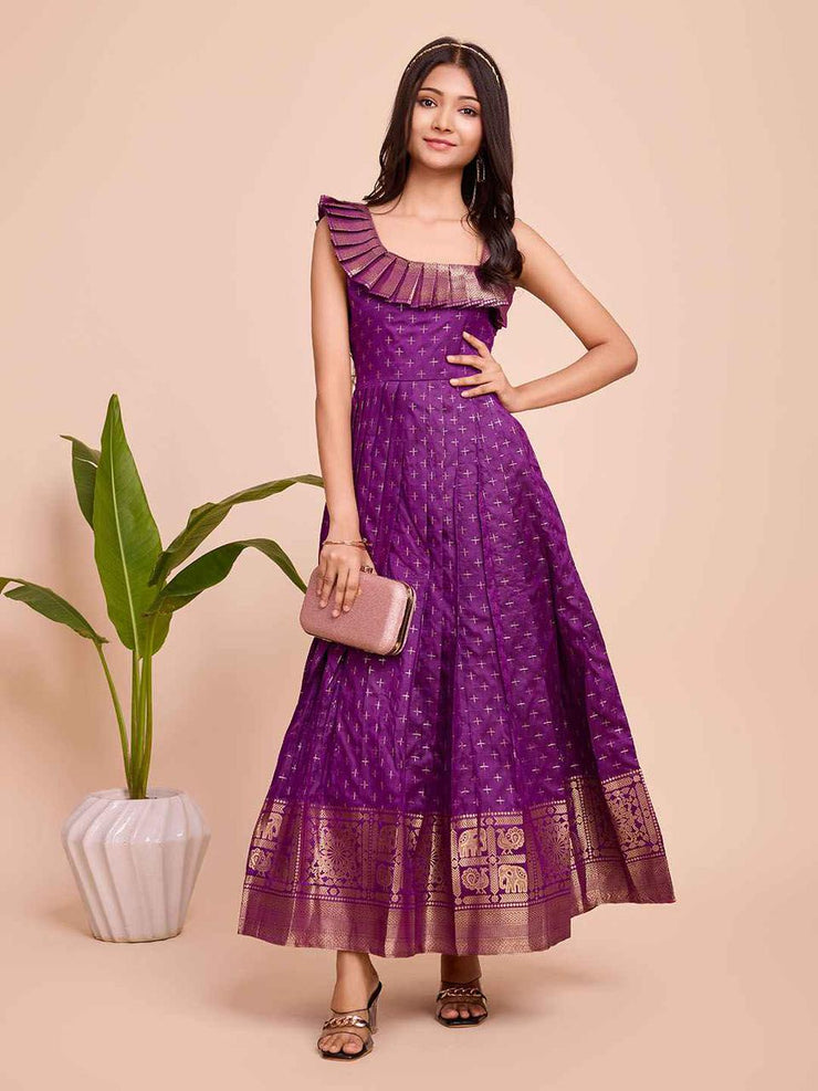 Silk Sleeveless ethnic dress