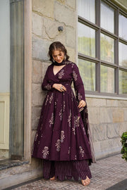 WINE cotton Anarkali set