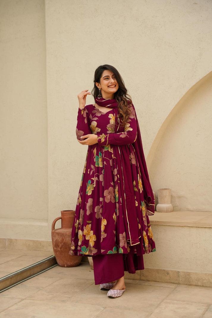 rayon Anarkali suit set