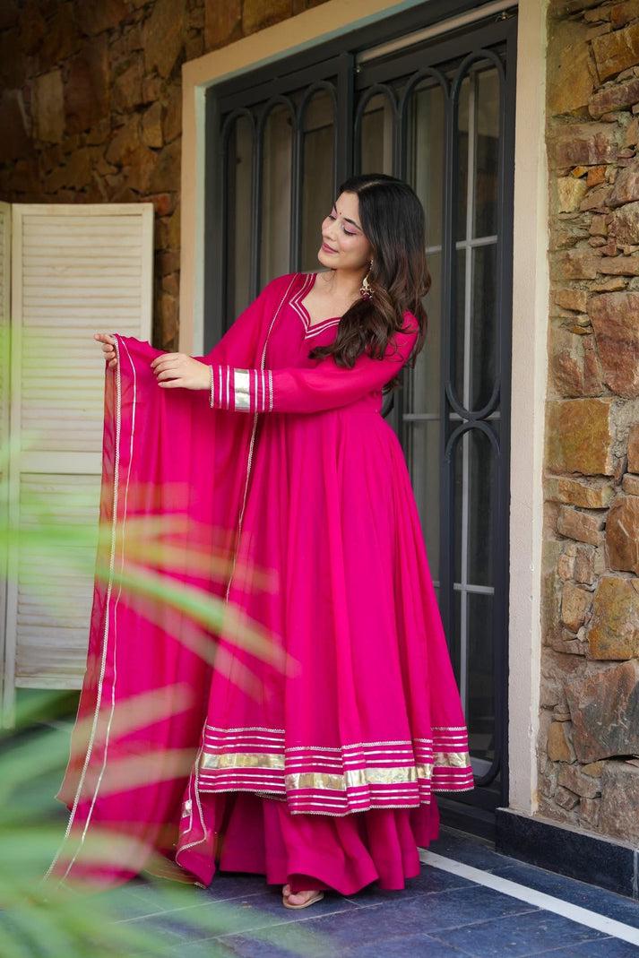 Pink Georgette Suit Set