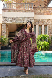 Raunaq Cotton Anarkali Suit Set