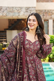 Raunaq Cotton Anarkali Suit Set