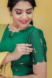 Green  Skirt and Crop top with duppata