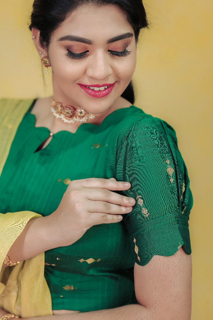 Green  Skirt and Crop top with duppata