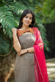 Black checks kurti top and dupatta