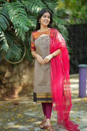 Black checks kurti top and dupatta