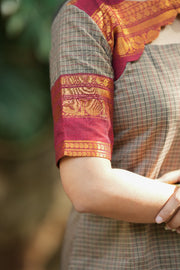 Black checks kurti top and dupatta