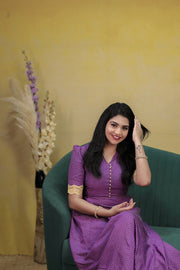 lavender Anarkali  with Duppata