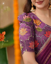Chandrika 2-In-1 Half Saree In Plum Purple