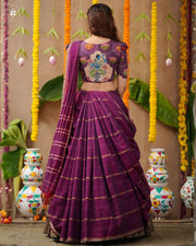 Chandrika 2-In-1 Half Saree In Plum Purple
