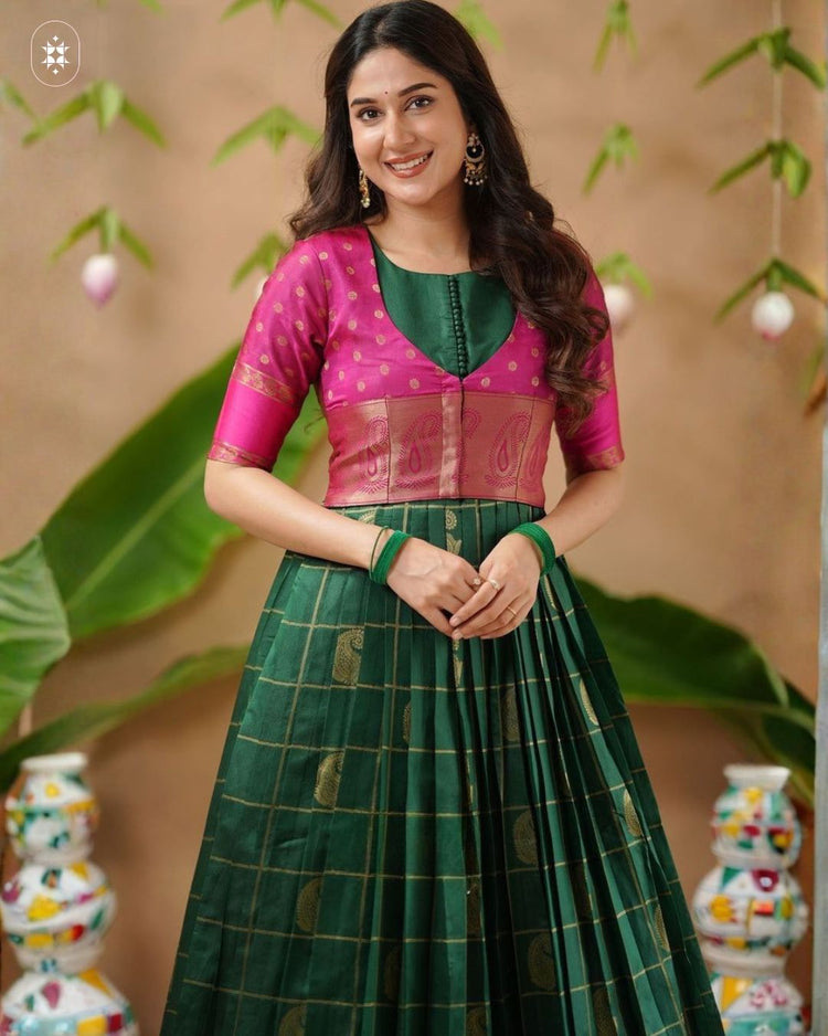 Pattu Frock Design With Coat Soft Kota Silk Long Frocks Detachable Coat* Beautiful Soft Kota Pattu Frock Design With Coat Soft Kota Silk Long Frocks Detachable Coat* Beautiful Soft Kota
