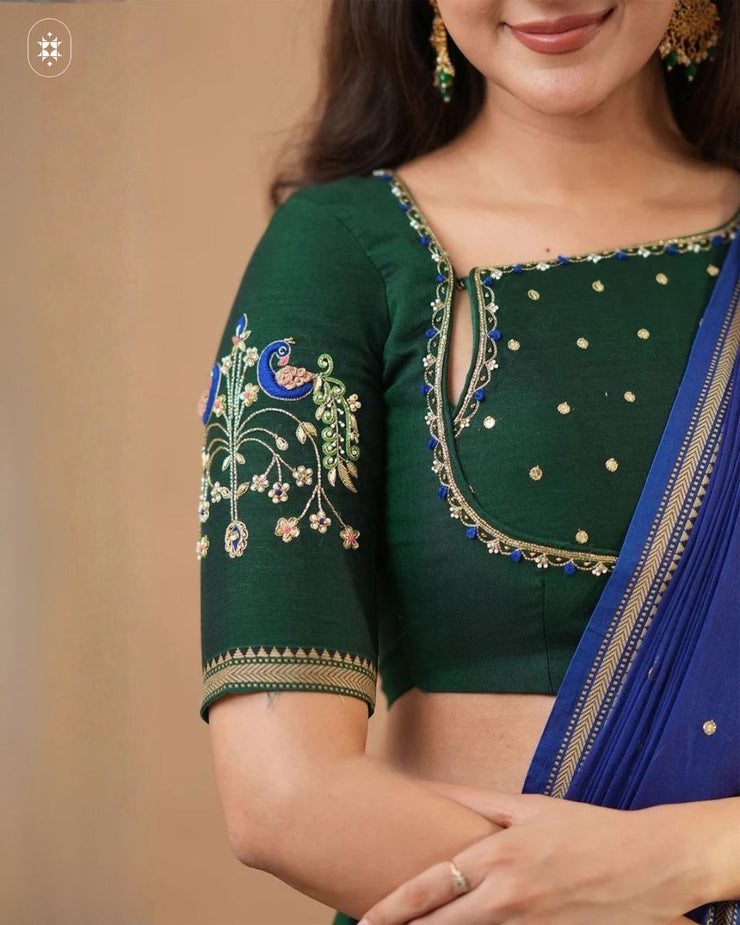 Meenatchi 2-In-1 Half Saree In Green