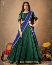 Meenatchi 2-In-1 Half Saree In Green
