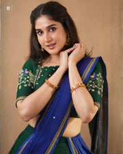 Meenatchi 2-In-1 Half Saree In Green