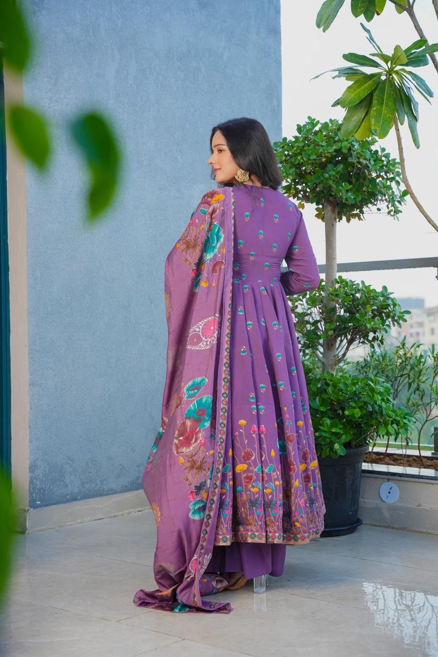 Canvas Muslin Anarkali Suit Set