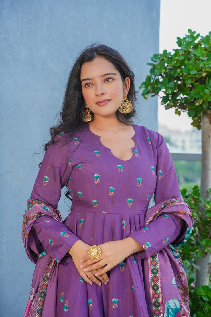 Canvas Muslin Anarkali Suit Set