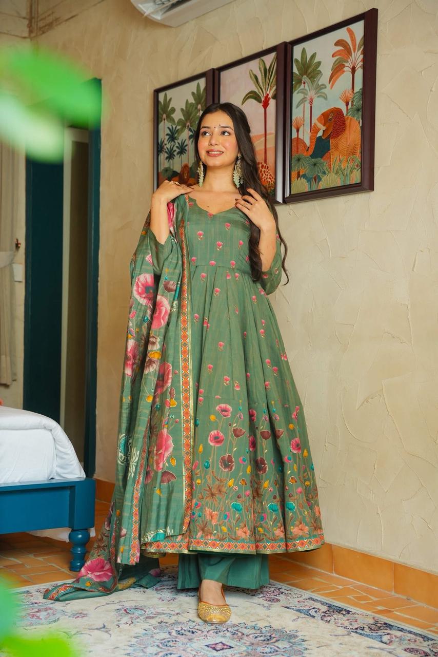 Tales Muslin Anarkali Suit Set