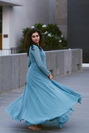 Kadali Peach/teal blue