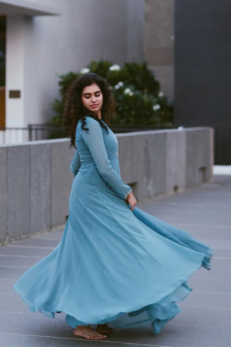 Kadali Peach/teal blue