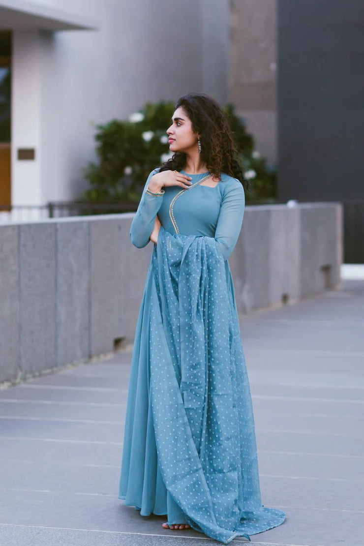 Kadali Peach/teal blue