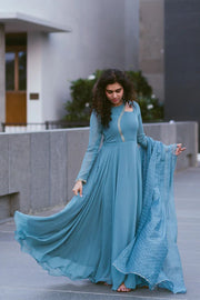 Kadali Peach/teal blue