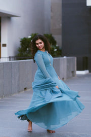 Kadali Peach/teal blue