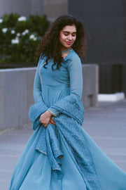 Kadali Peach/teal blue