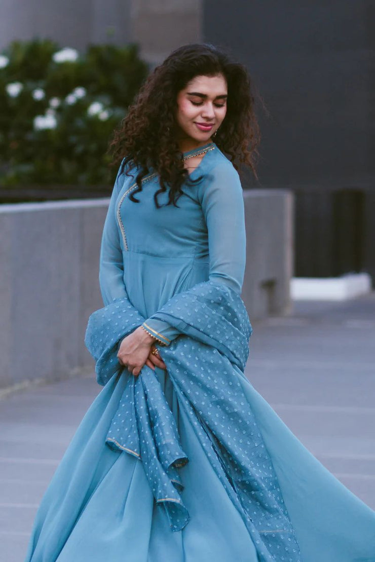 Kadali Peach/teal blue