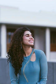 Kadali Peach/teal blue