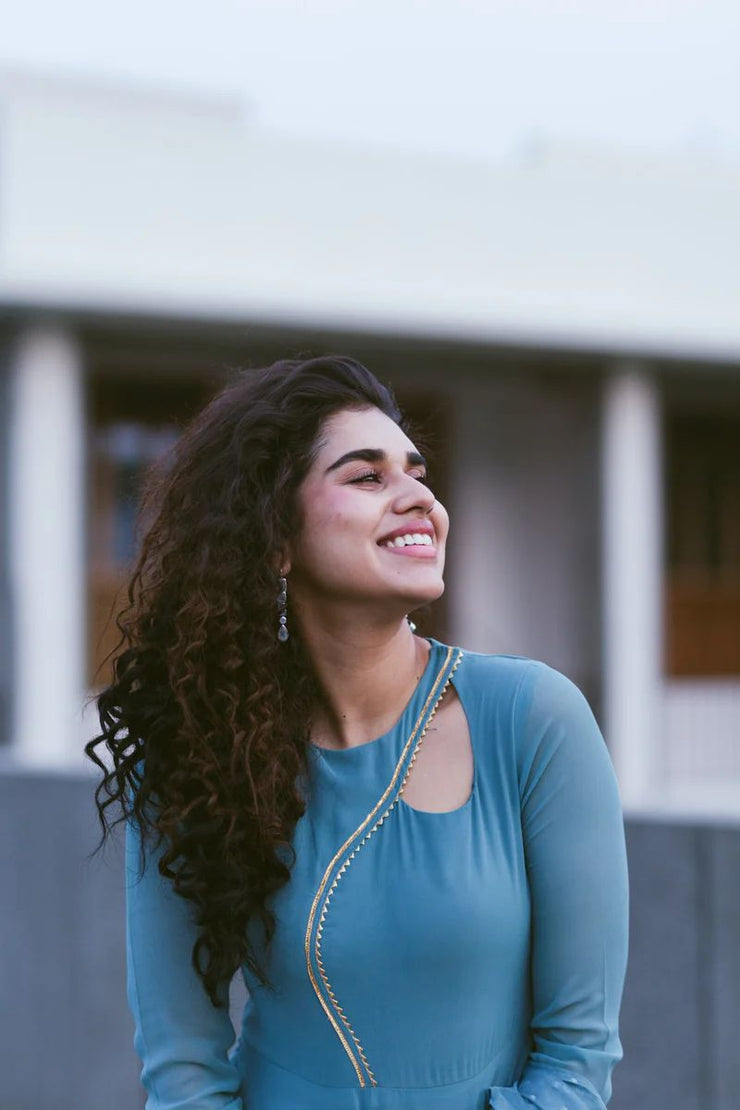 Kadali Peach/teal blue