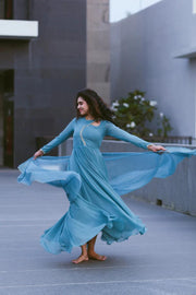 Kadali Peach/teal blue