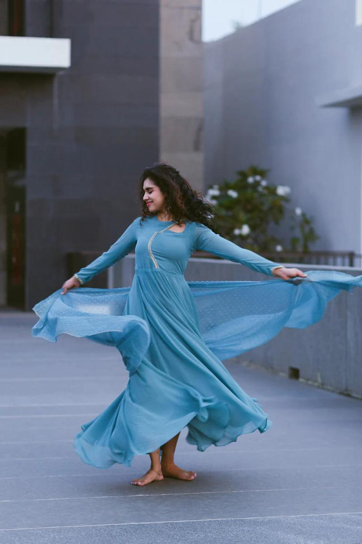 Kadali Peach/teal blue