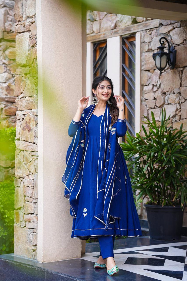 Vartika Blue Cotton Suit Set