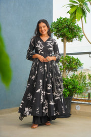 Gulfeta Cotton Anarkali Suit Set