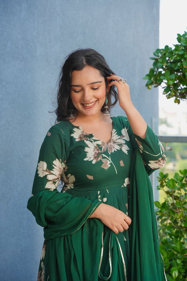 Gulfeta Cotton Anarkali Suit Set