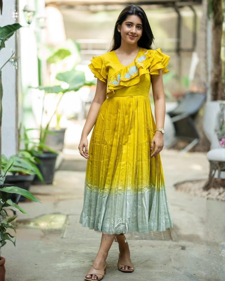 Pistacheoin Lime cotton Midi Dress