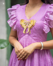 Patangiyu Lavender Kota Midi Dress