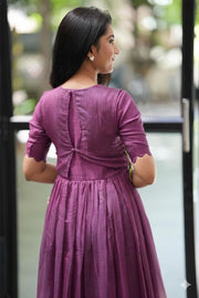 Zariya Magenta Kota Midi Dress