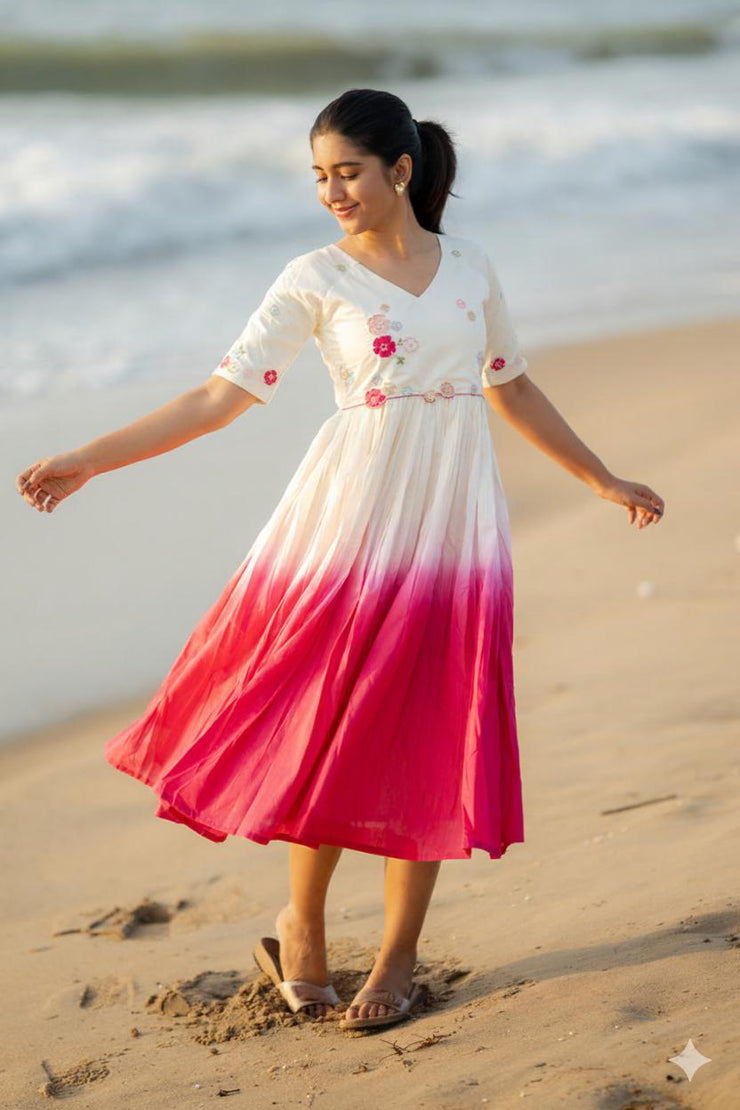 Niaa Chander White Midi Dress