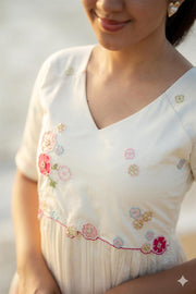 Niaa Chander White Midi Dress