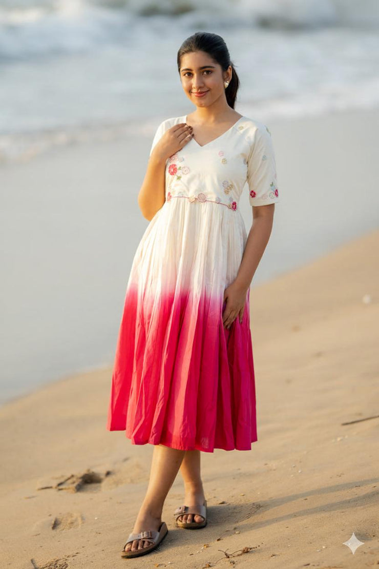 Niaa Chander White Midi Dress