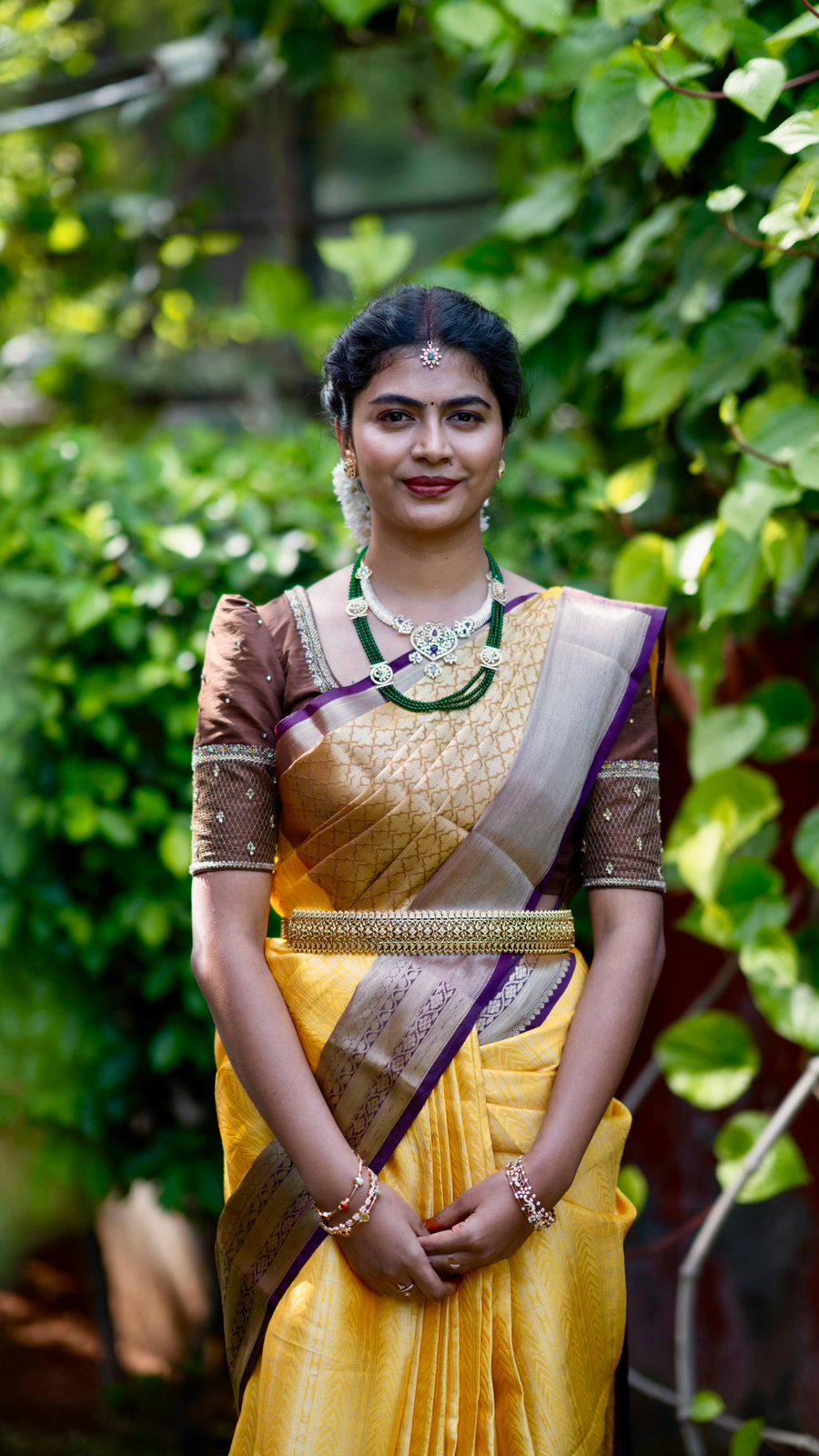 Timeless Grace  yellow saree