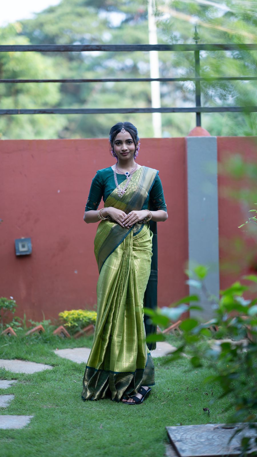 Timeless Grace  Green saree