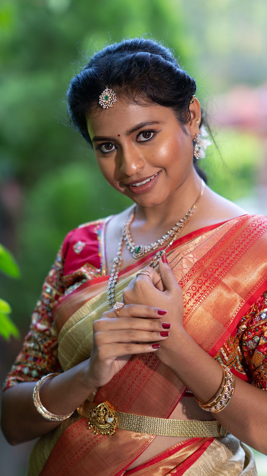 Timeless Grace   Red saree