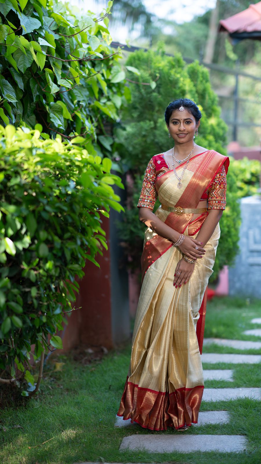 Timeless Grace   Red saree