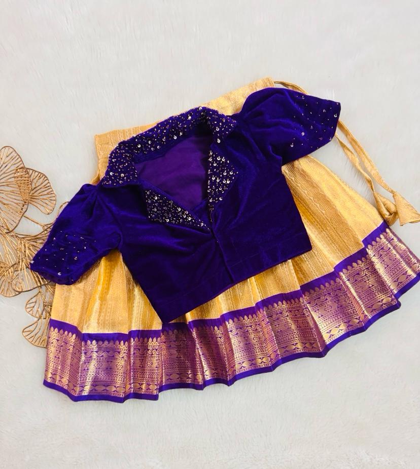 purple and beige lehenga