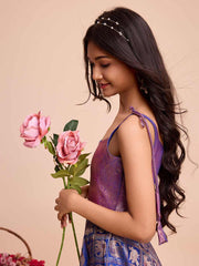 Kids CREAM color Silk Sleeveless ethnic dress