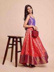 Kids CREAM color Silk Sleeveless ethnic dress
