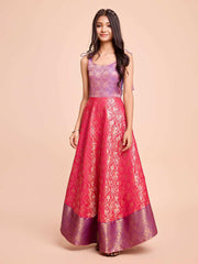 Kids CREAM color Silk Sleeveless ethnic dress